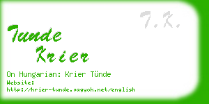 tunde krier business card
